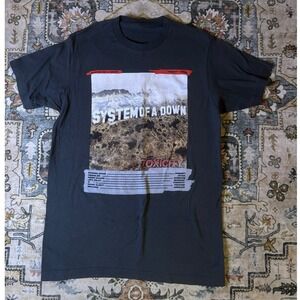 System of a Down Toxicity Album Y2K Graphic T-Shirt Gray Rock Band Tee 2001 Med
